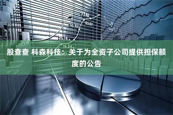 股查查 科森科技：关于为全资子公司提供担保额度的公告