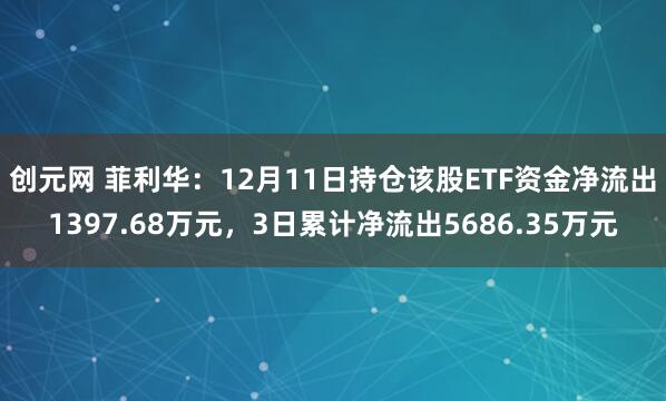 创元网 菲利华：12月11日持仓该股ETF资金净流出1397.68万元，3日累计净流出5686.35万元